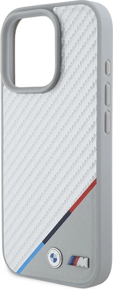 Mbështjellës BMW M Carbon Tricolor Line MagSafe për iPhone 16 Pro, Gri
