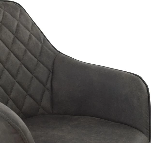 Karrige me krahë Mando, FH8006.10, stof Nubuck gri, 60x60x84 cm, set prej 2 copë