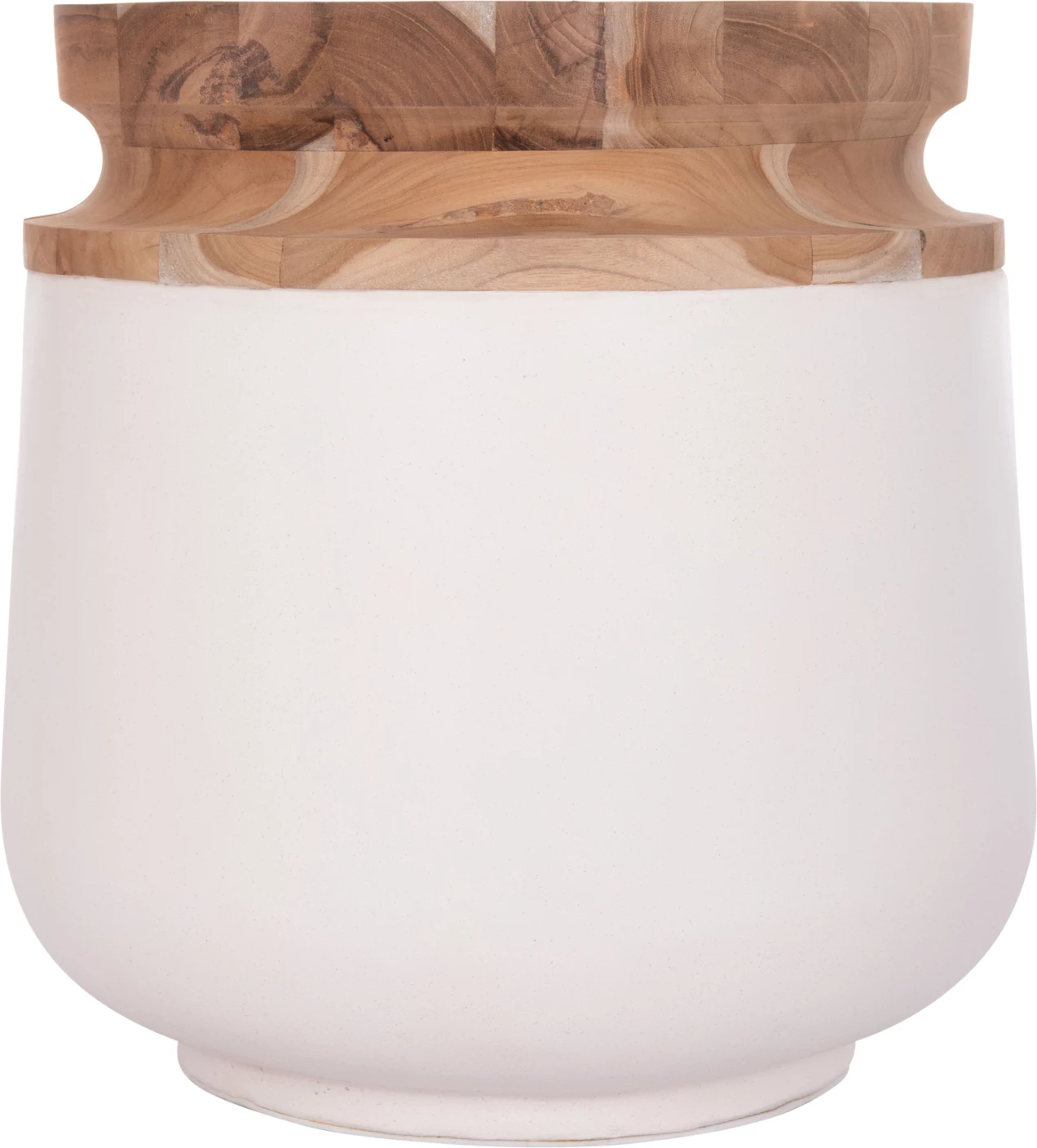 Vazo dekorative për dysheme, LINTER FH4662.02L, fibër-cement, ngjyrë e bardhë, dru tik, 41x47cm