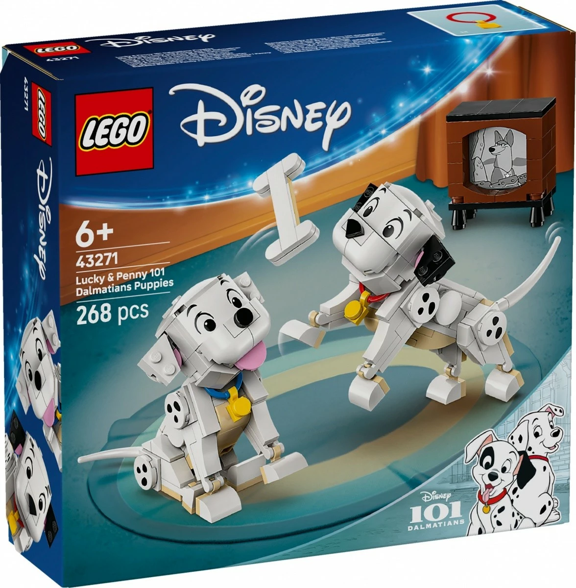 Set ndërtimi LEGO Disney 43271, 101 Dalmatët, Lucky & Penny, 268 pjesë