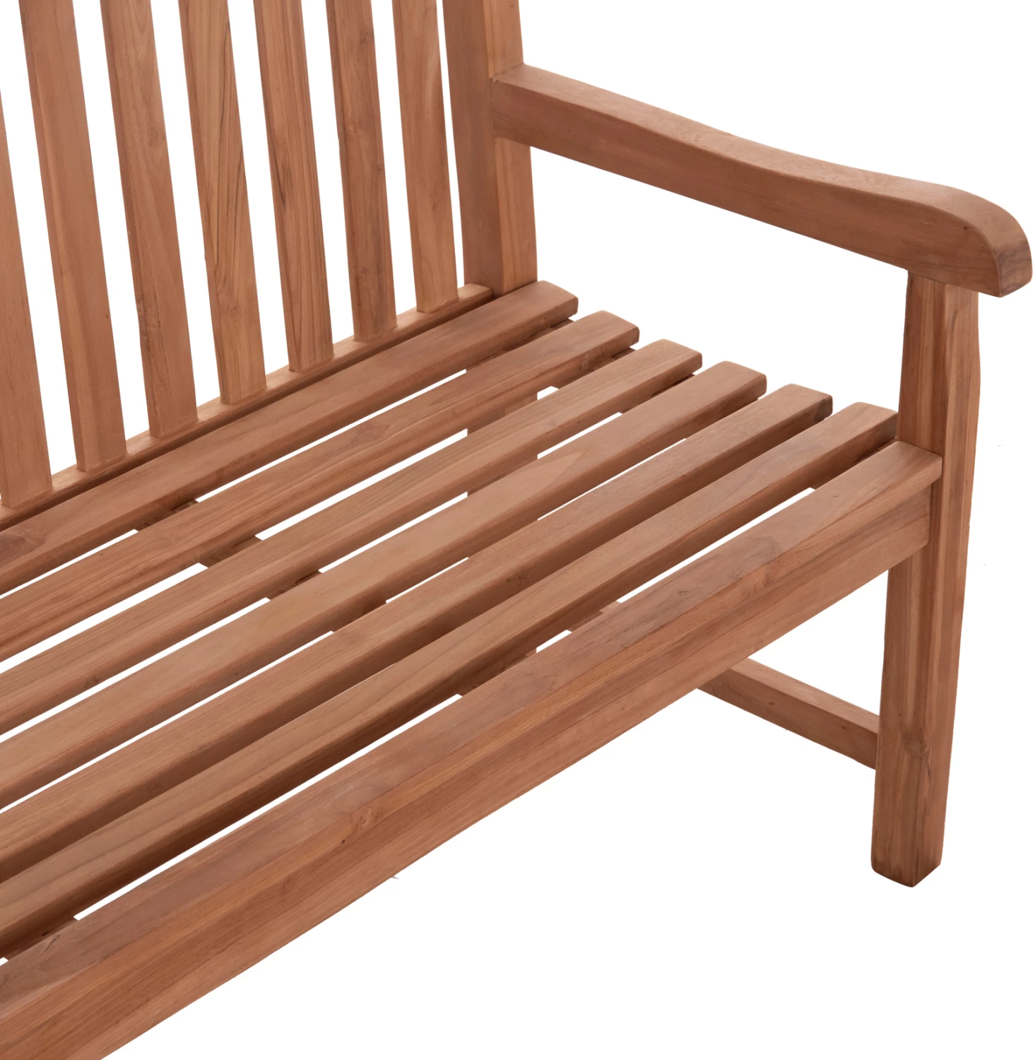 Bankë për jashtë, 3 vende, dru tik, ngjyrë natyrale, ELENA FH18125, 150x61x95cm