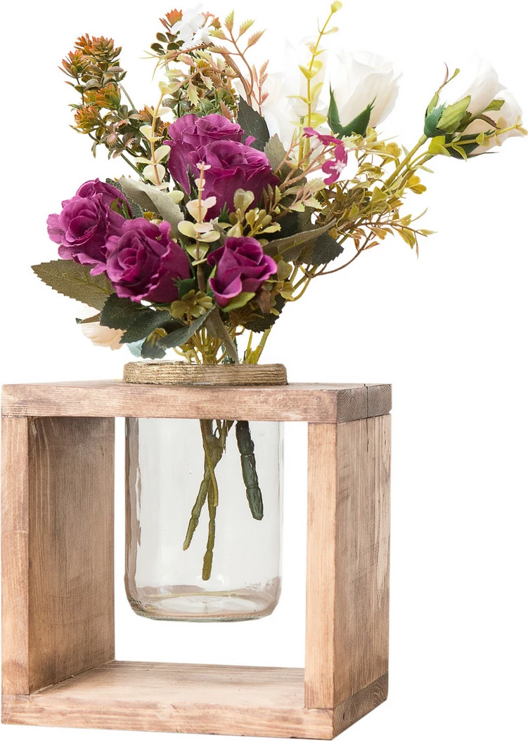 Mbajtës druri për lule, Evila Originals, Cero, ngjyrë druri