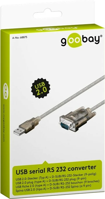 Kabëll USB Type-A në RS-232 Goobay 68875, 1.5 m, i zi
