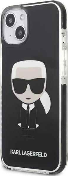 Mbështjellës Karl Lagerfeld KLHCP13STPEIKK për iPhone 13 mini 5.4", i fortë, i zi Iconik Karl