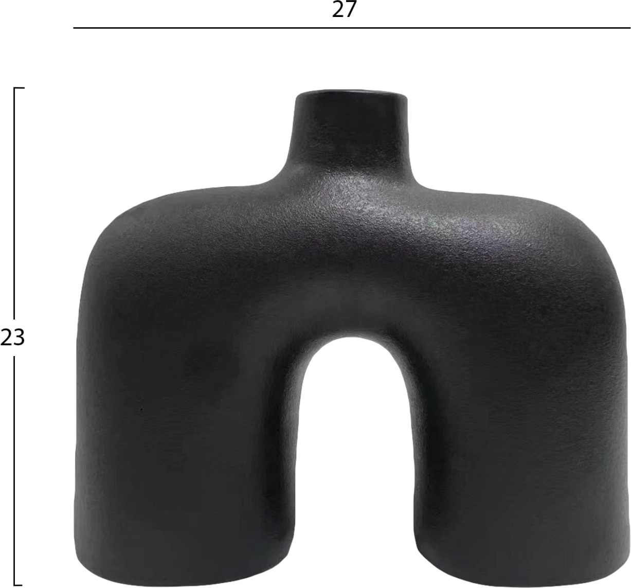 Dekor tavoline prej qeramike, ngjyrë e zezë mat, ISIL FH4600.02, 27x9x23 cm