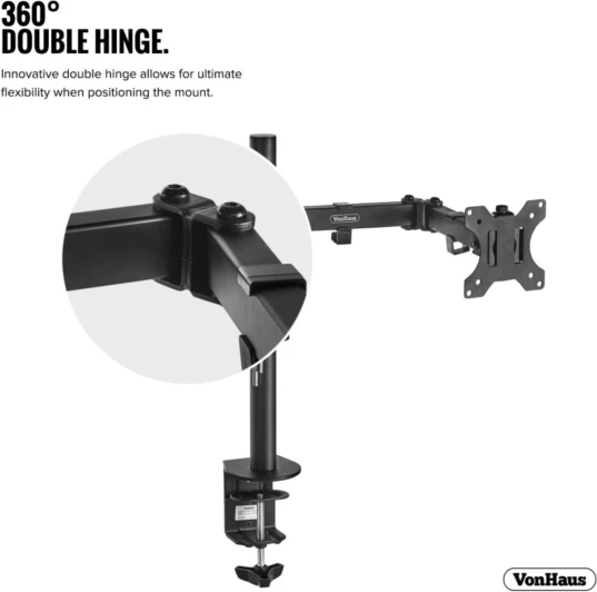 Mbajtëse monitori desktop VONHAUS 3005115 13-32\", VESA 75x75/100x100, ngarkesë deri 8kg, e zezë