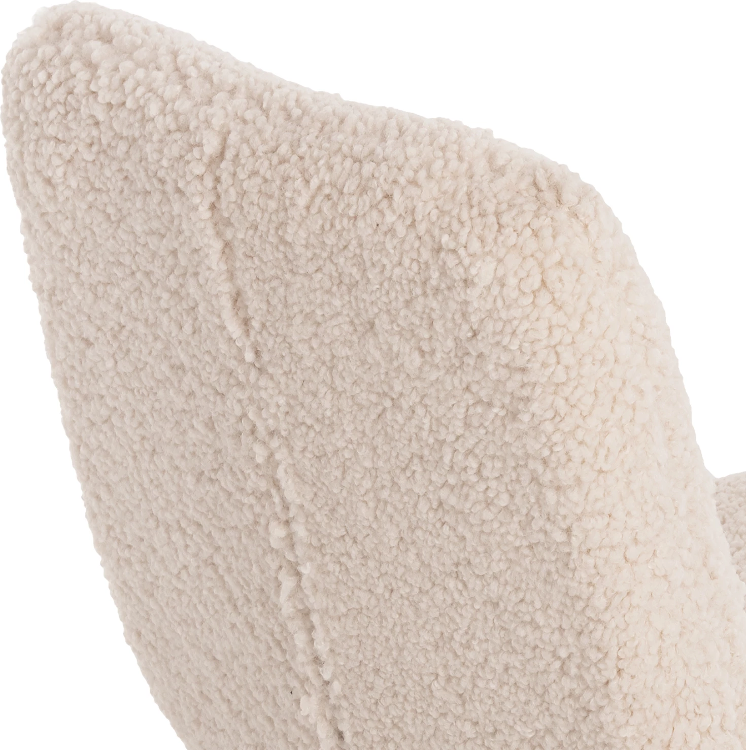 Karrige SHELLY FH8590.02, pëlhurë TEDDY, këmbë metalike bardhë-zi, 48x64x87Hcm., set prej 2 copash