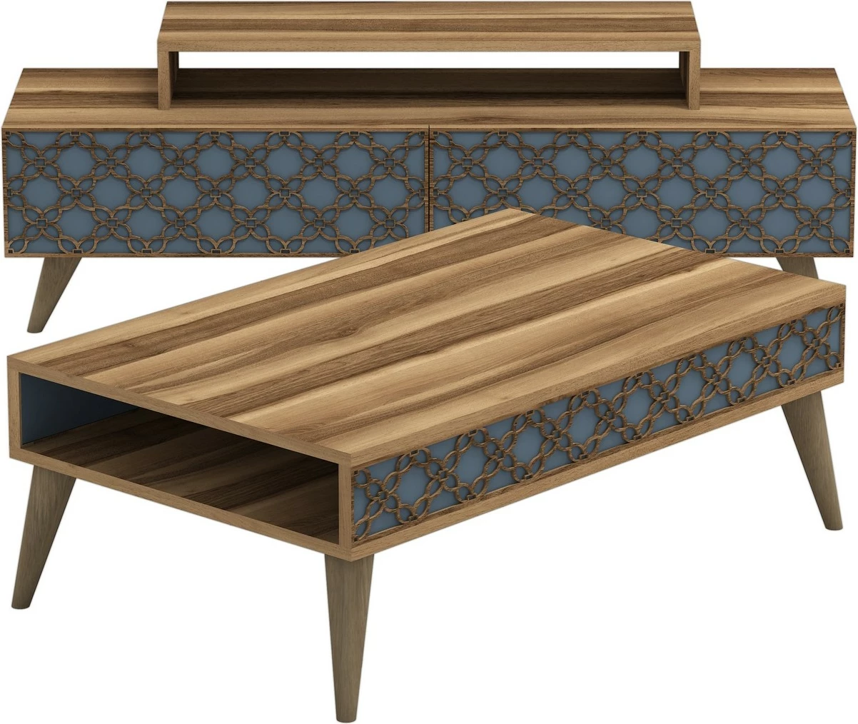 Set mobiljesh për dhomë dite, Skye Decor, ngjyrë arrë, kalcedon