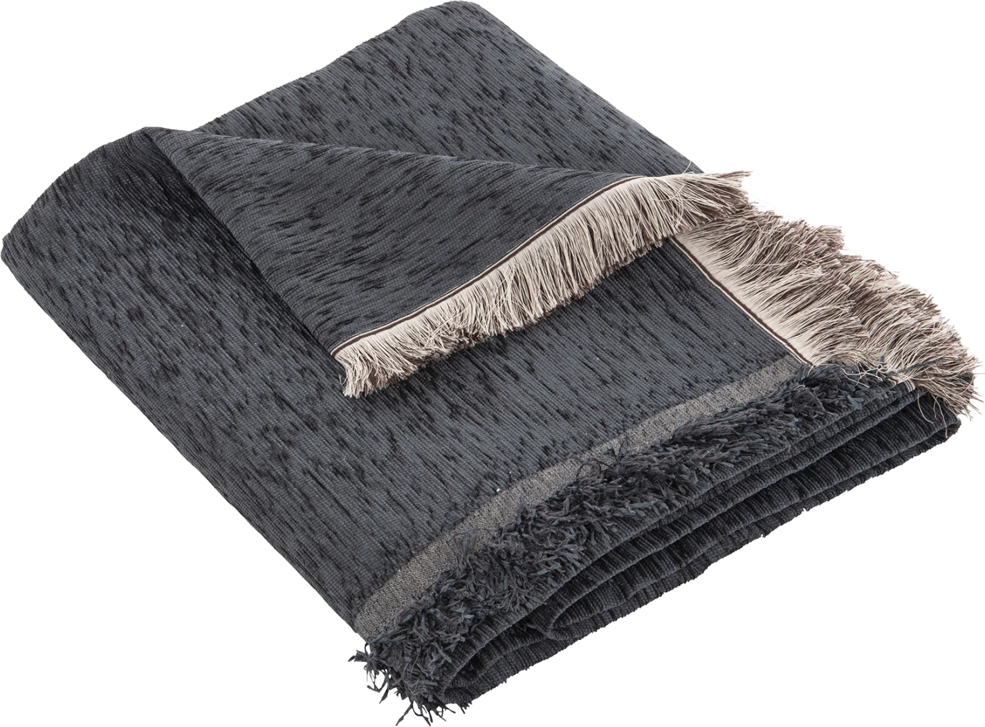 Mbulesë divani me franja DREAMTOPIA FH12161.09 ngjyrë blu e errët 245x170cm