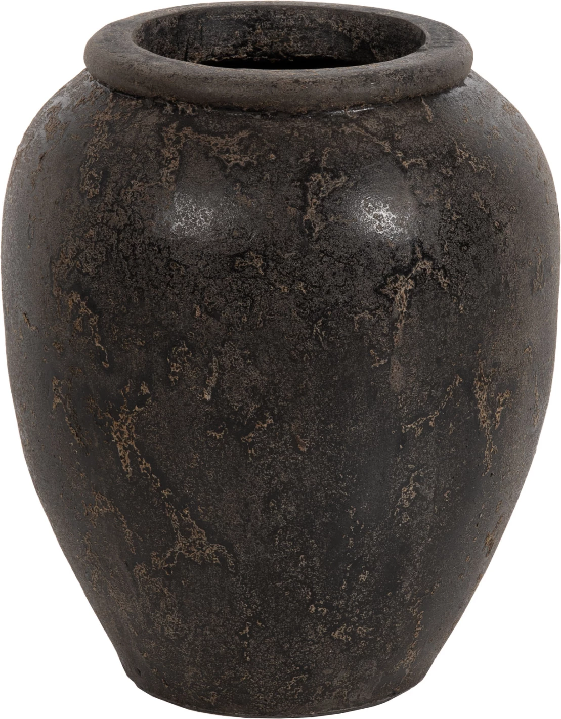 Vazo dekorative për dysheme SPARTA FH7928 terrakota, ngjyrë e zezë, Φ44x49H cm