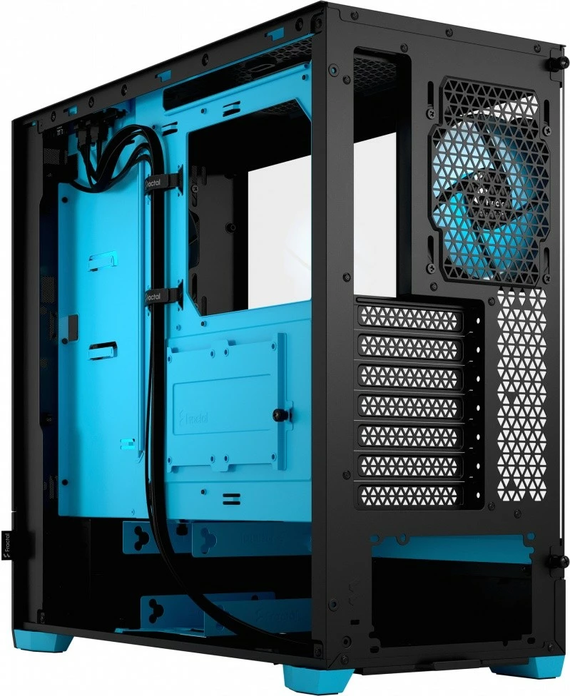 Kasë Fractal Design Pop Air TG Clear Tint RGB Cyan Core, Midi Tower, ATX, Micro ATX, Mini ITX, e zezë/cyan