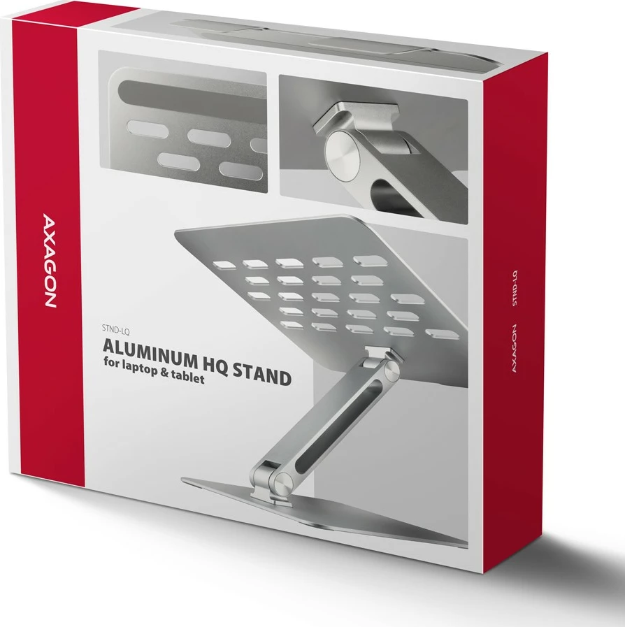 Mbajtëse alumini për laptop AXAGON STND-LQ, 10-16 inç, e rregullueshme, Gri