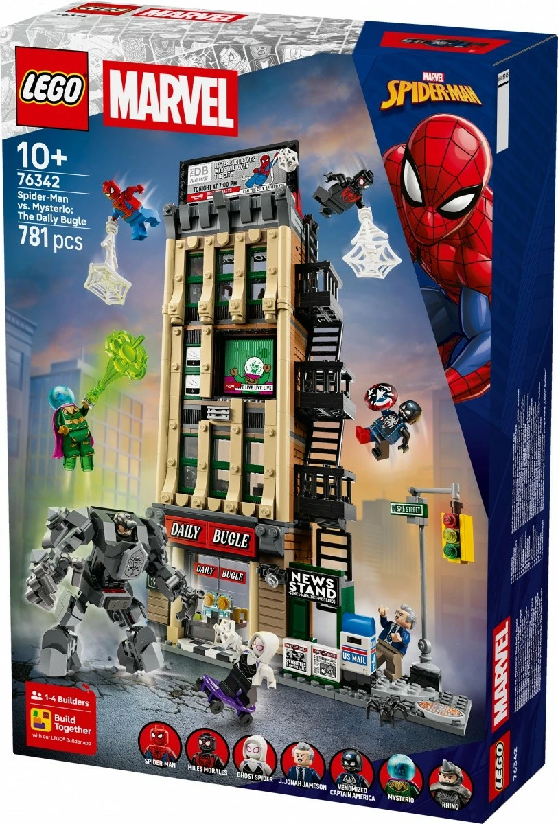 Set ndërtimi, LEGO Marvel, 76342 Spider-Man vs Mysterio Daily Bugle, 781 pjesë, moshat 10+, set i madh