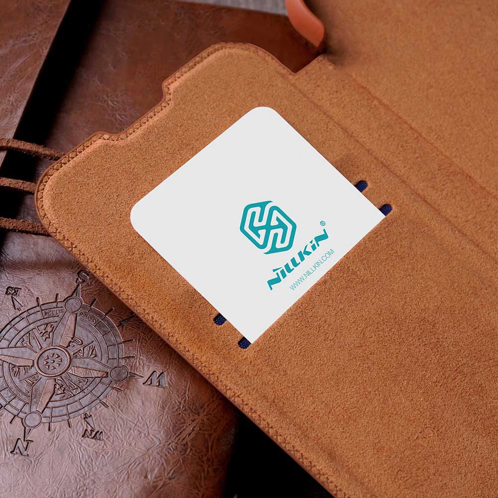 Mbështjellës Nillkin Qin për Samsung Galaxy A73, lëkurë ekologjike, i zi