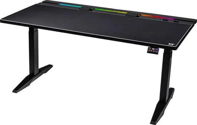 Tavolinë gaming Thermaltake G700 RGB, rregullim lartësie, LED RGB, 1600mm, e zezë