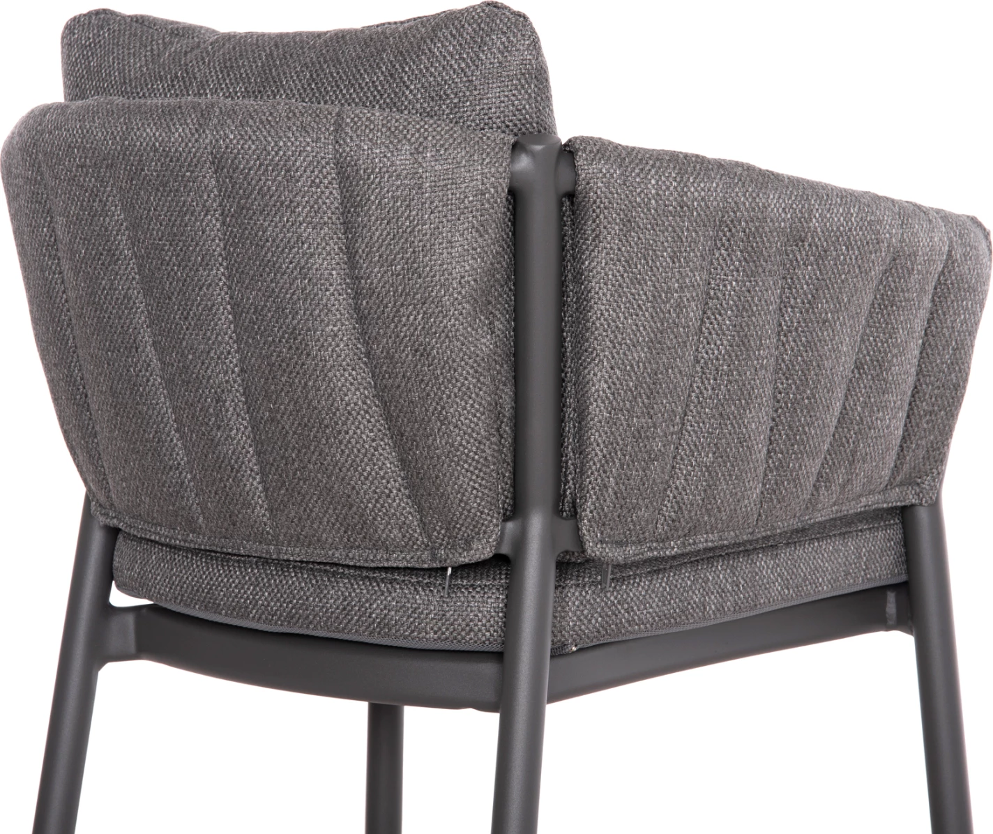 Karrige ngrënieje SHANKS, alumin, material OLEFIN, ngjyrë gri e errët, 62x60x75-80cm