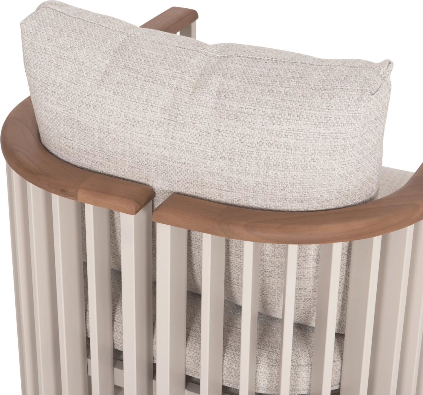 Karrige alumini për jashtë, seri ETERNITY, ngjyrë fildishi, jastëkë bezhë, 65x72x84cm