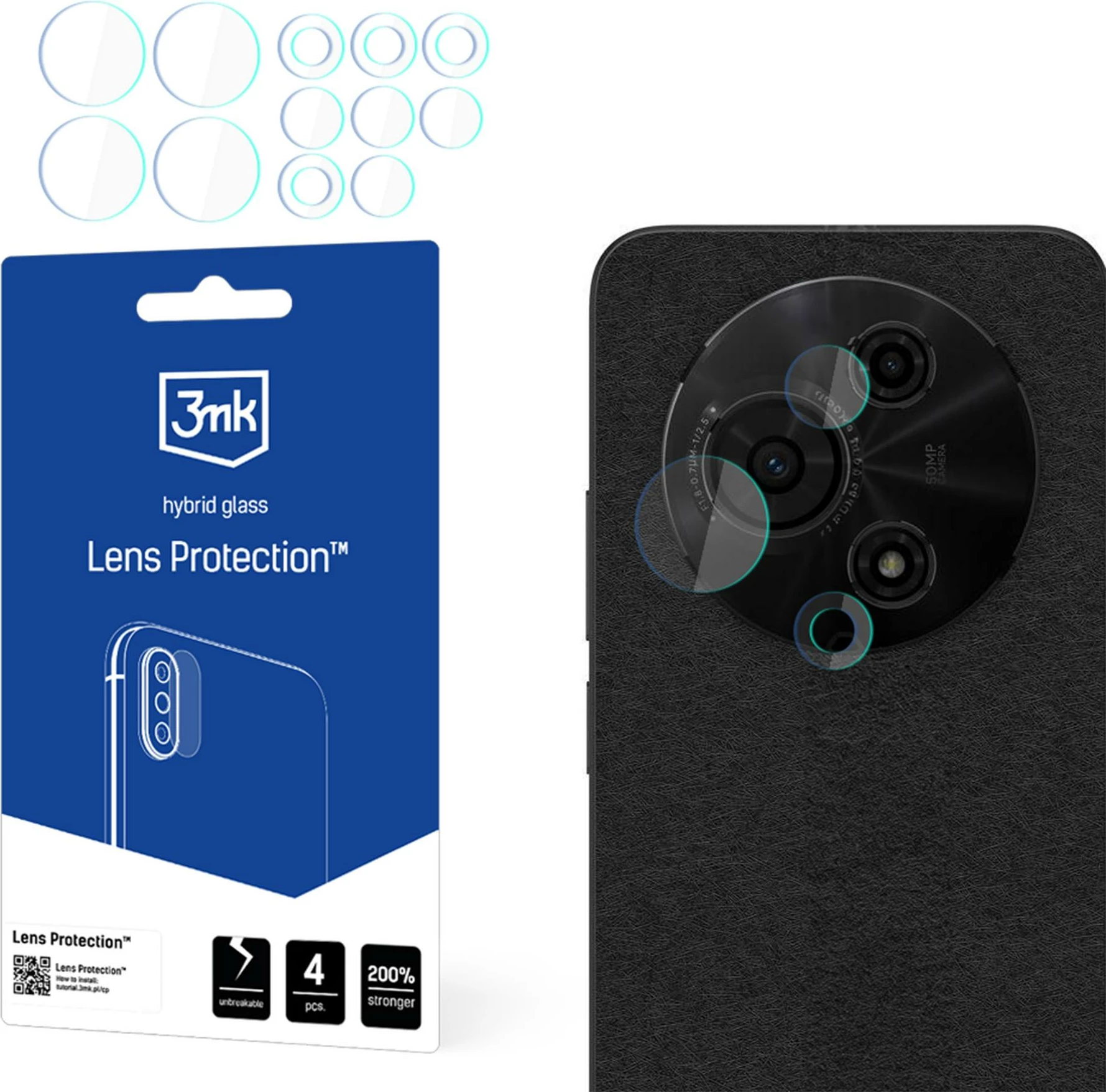 Mbrojtës xhami për kamera, 3mk Protection, për TCL 605 / TCL 60 SE, set