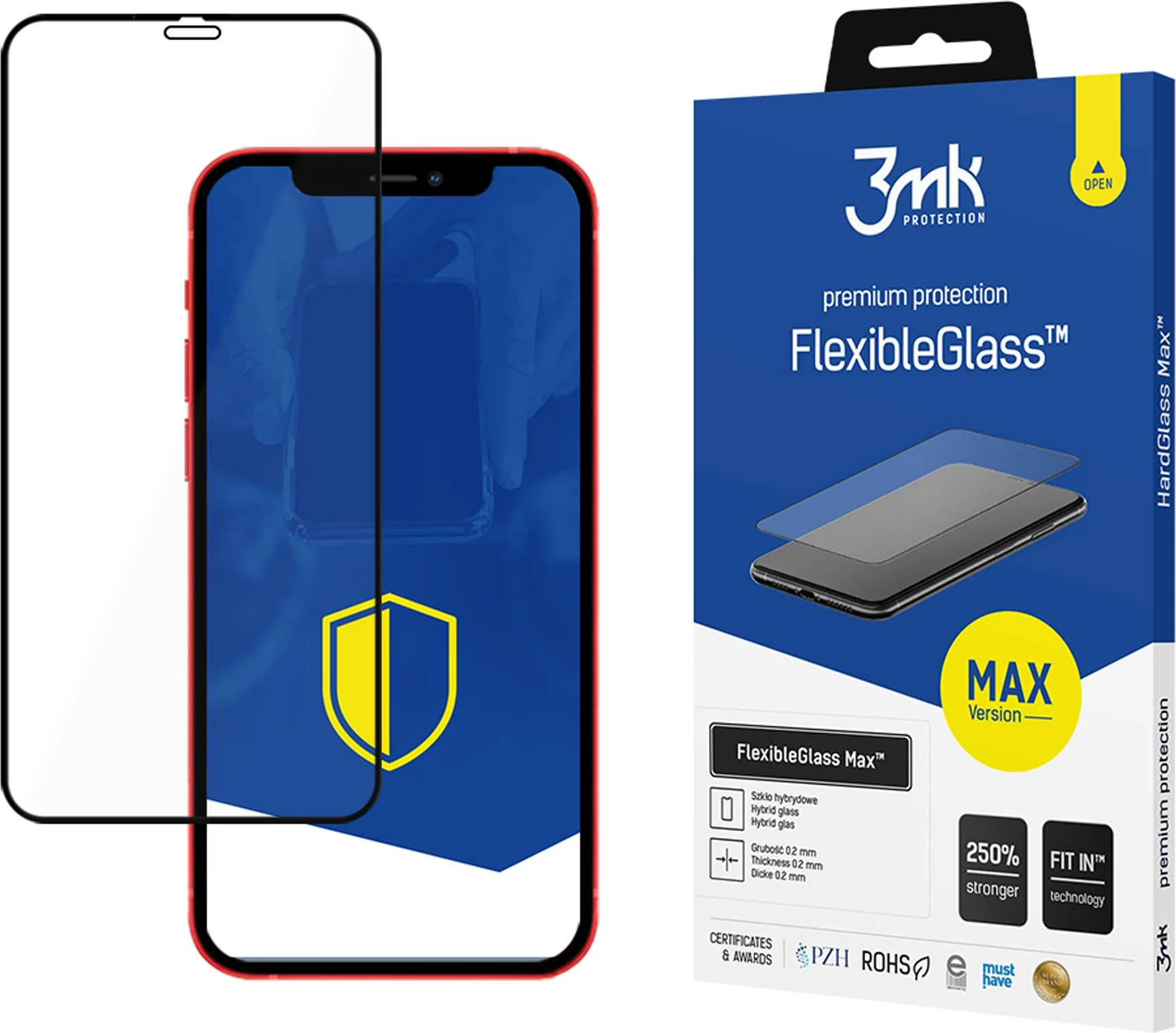 Xham hibrid mbrojtës për ekran, 3mk Protection FlexibleGlass Max, për iPhone 12 Pro Max
