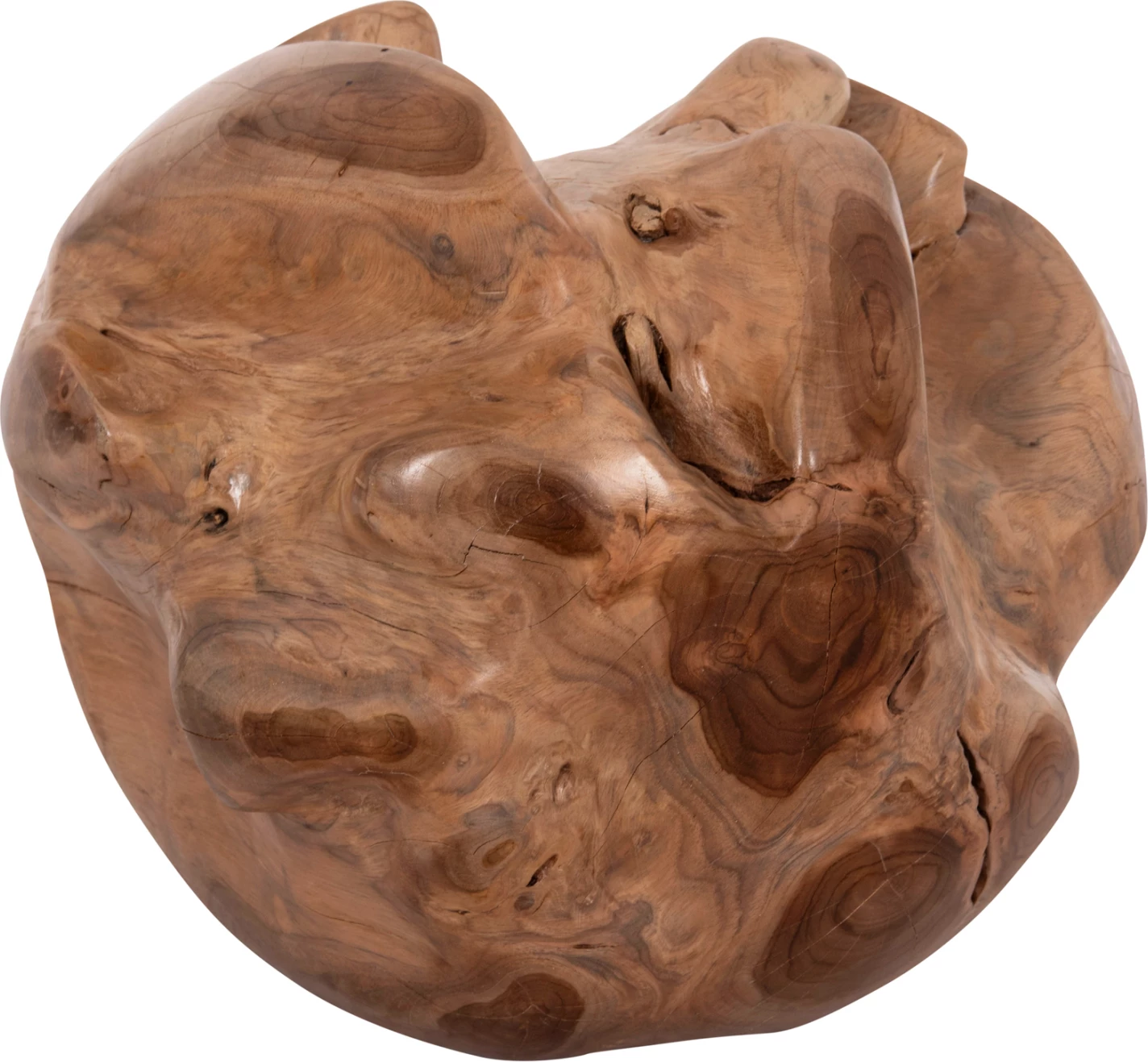 Dekor për dysheme CLEMOR, sferë prej druri tik, ngjyrë natyrale, 30cm