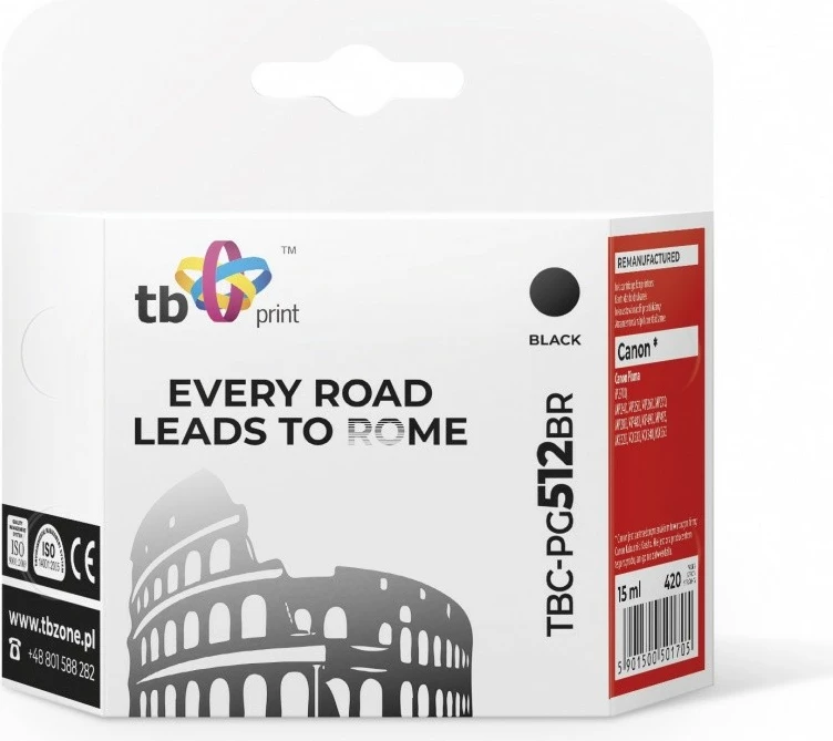 Toner TB Print TBC-PG512BR për Canon Pixma, 15 ml, i zi