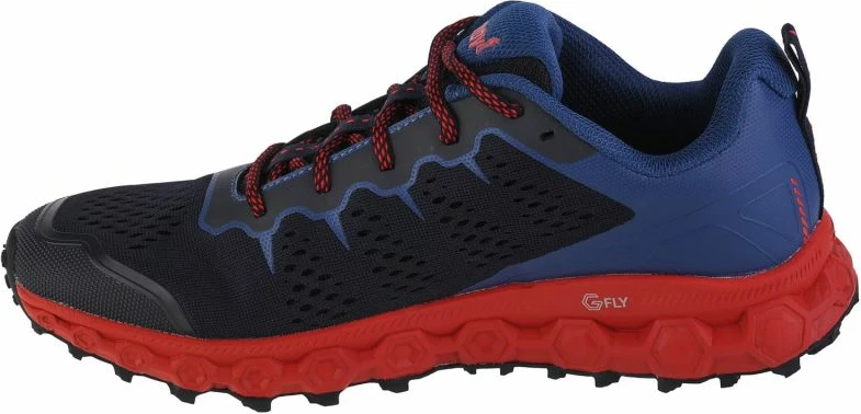 Atlete për vrapim për meshkuj Inov-8, të kuqe dhe blu marine