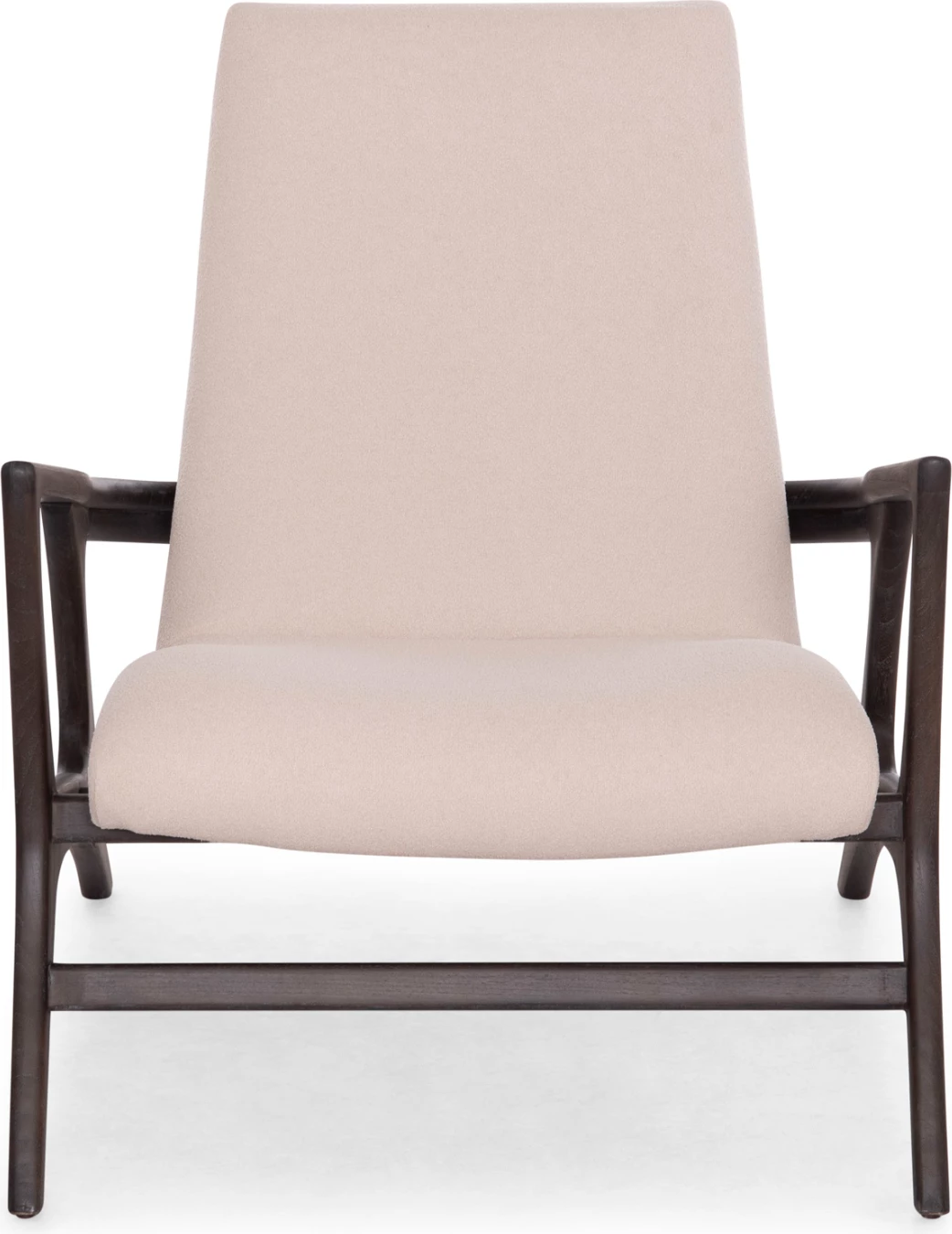 Fotel lounge ARYA, dru teku, ngjyrë e zezë-krem boucle, 79x88x83cm