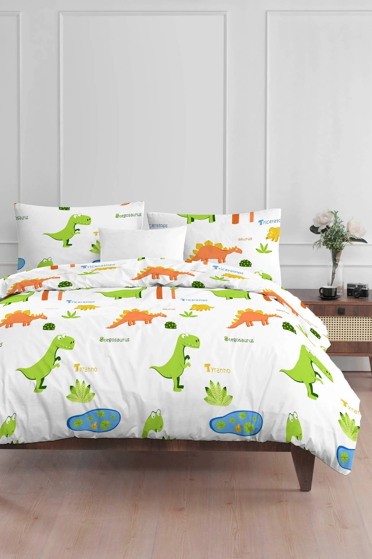 Set mbulesë për jorgan një person, L'essentiel, Dinolar, e bardhë