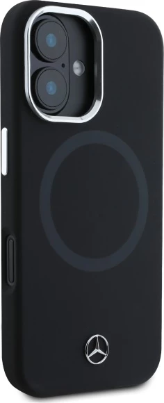 Mbështjellës Mercedes MEHMP16S23SUTTK për iPhone 16 6.1", silikon, MagSafe, zi