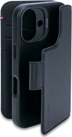 Mbështjellës Decoded me portofol të ndashëm, për iPhone 16, MagSafe, Lëkurë, Kaltër