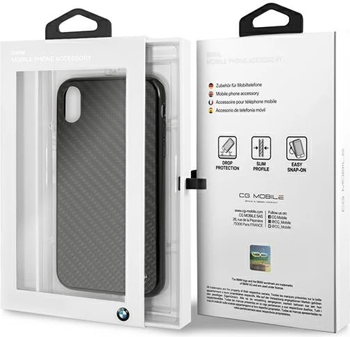 Mbështjellës BMW Signature Carbon për iPhone XR, i zi