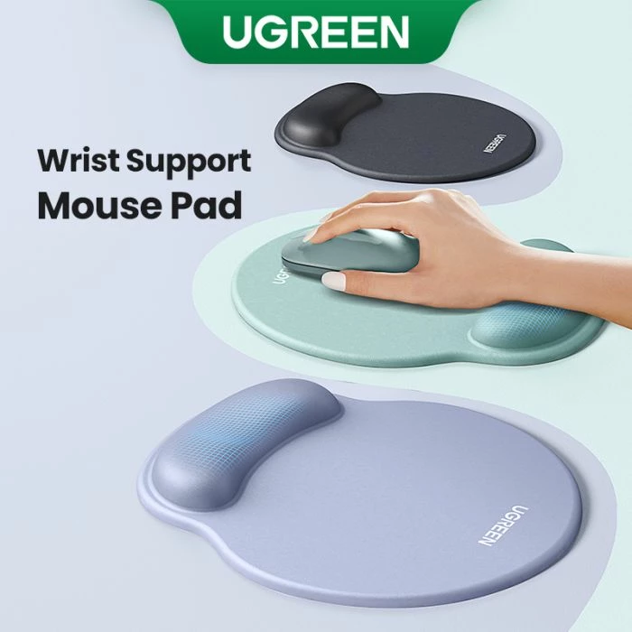 Mauspad ergonomik UGREEN 25243 me mbështetëse kyçi, 220x245mm, memory foam, e gjelbër