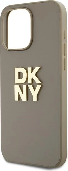 Mbështjellës DKNY Wrist Strap Stock Logo për iPhone 15 Pro, bezhë