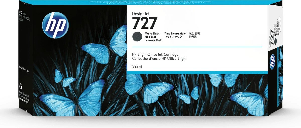 Kartush boje, HP, 727 C1Q12A, 300 ml, XXL, e zezë mat