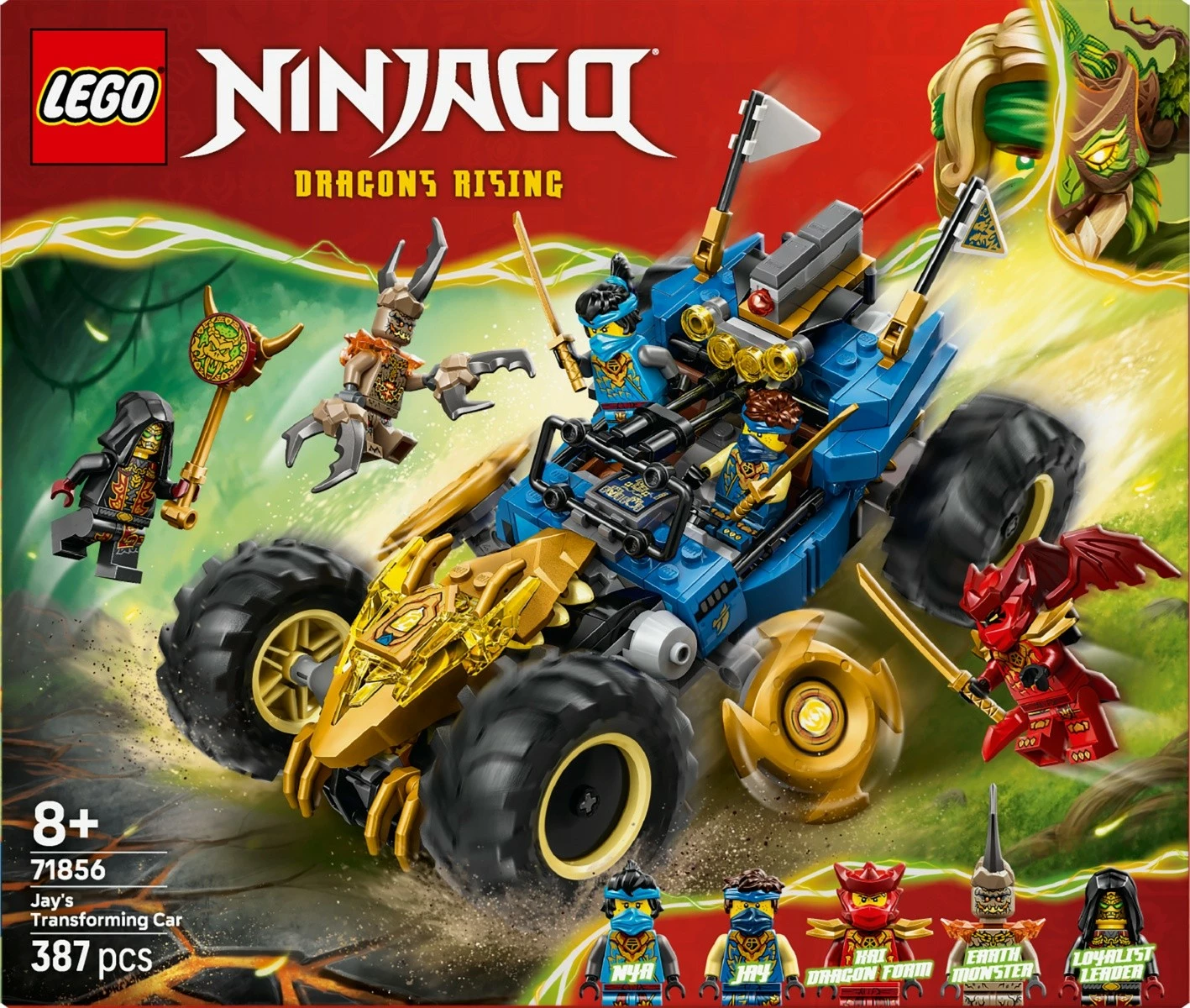 Set konstruktues, LEGO Ninjago, 71856 Jay makinë multi-funksionale 2-në-1, 387 pjesë, 8+