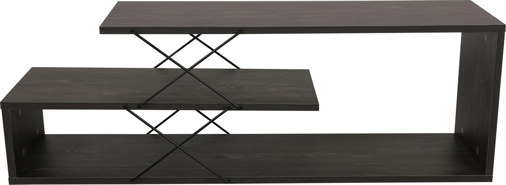 Komodë TV Hanah Home, dizajn Zigzag, ngjyrë kafe e errët