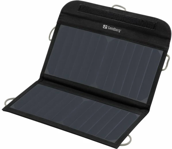 Karikues solar Sandberg 420-40 13W 2xUSB-A, i zi, set me kabllo karikimi + 4 karabina