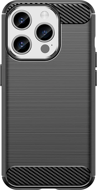 Mbështjellës Hurtel Carbon Case për iPhone 15 Pro, TPU, i zi