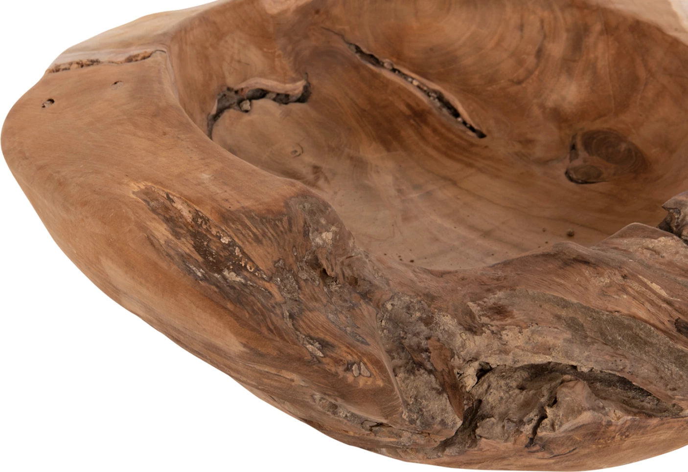 Enë dekorative për tavolinë YOKI FH9629 dru tik Φ50x16Hcm