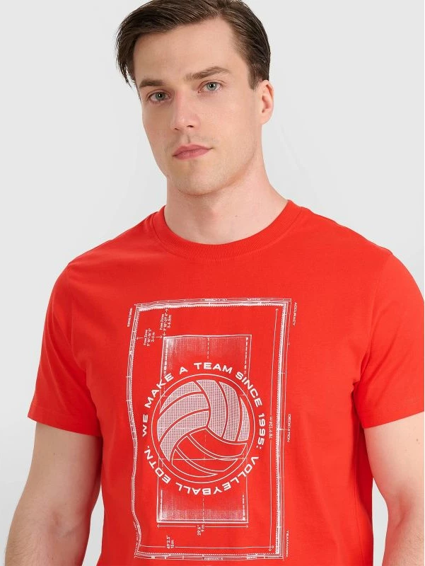 Maicë për meshkuj 4f, me print volejbolli