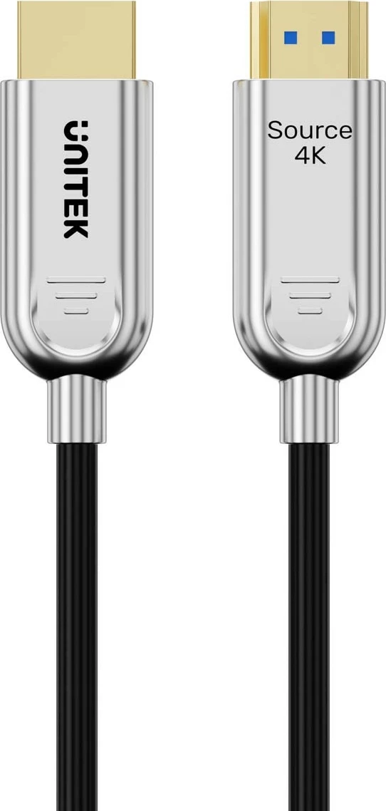 Kabllo HDMI optike Unitek 2.0, 15m, 4K 60Hz, argjend-e zezë