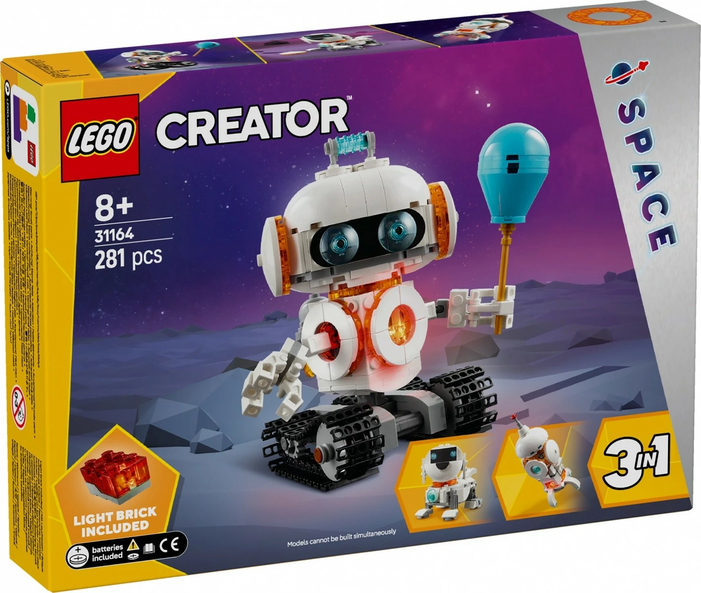 Set ndërtimi LEGO Creator 3-in-1 Cosmic Robot 31164, 281 pjesë