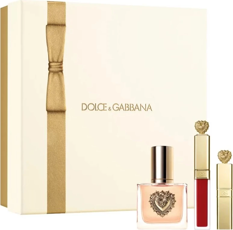 Set dhurate për femra Dolce & Gabbana Devotion Eau de Parfum 30ml + maskarë 4ml + buzëkuq 5ml