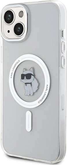 Mbështjellës Karl Lagerfeld IML Choupette MagSafe për iPhone 15 Plus, Transparent