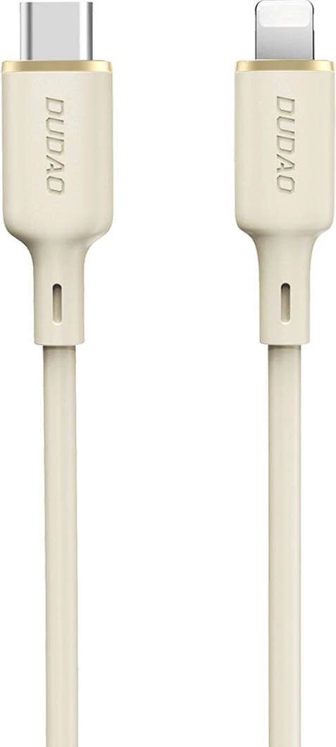 Kabllo Dudao L7SCL, USB-C në Lightning, 1m, 30W, Bezhe