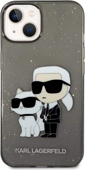 Mbështjellës Karl Lagerfeld Karl&Choupette për iPhone 14 Plus, i zi