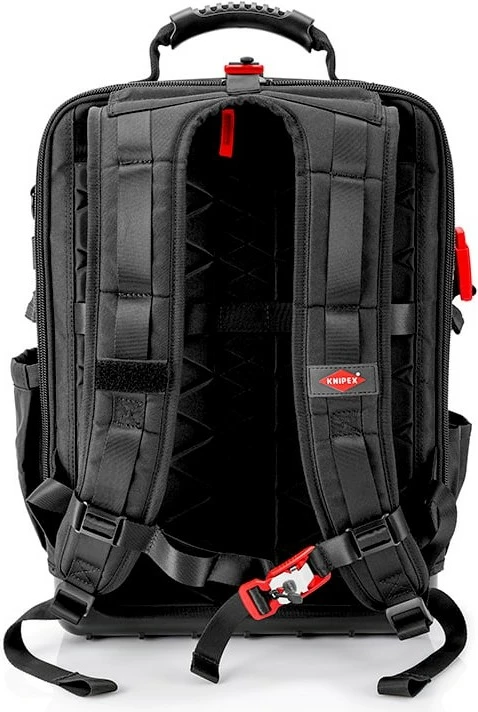 Çantë veglash Knipex Modul X18 Elektro, e zezë, me vegla të kuqe dhe të verdhë