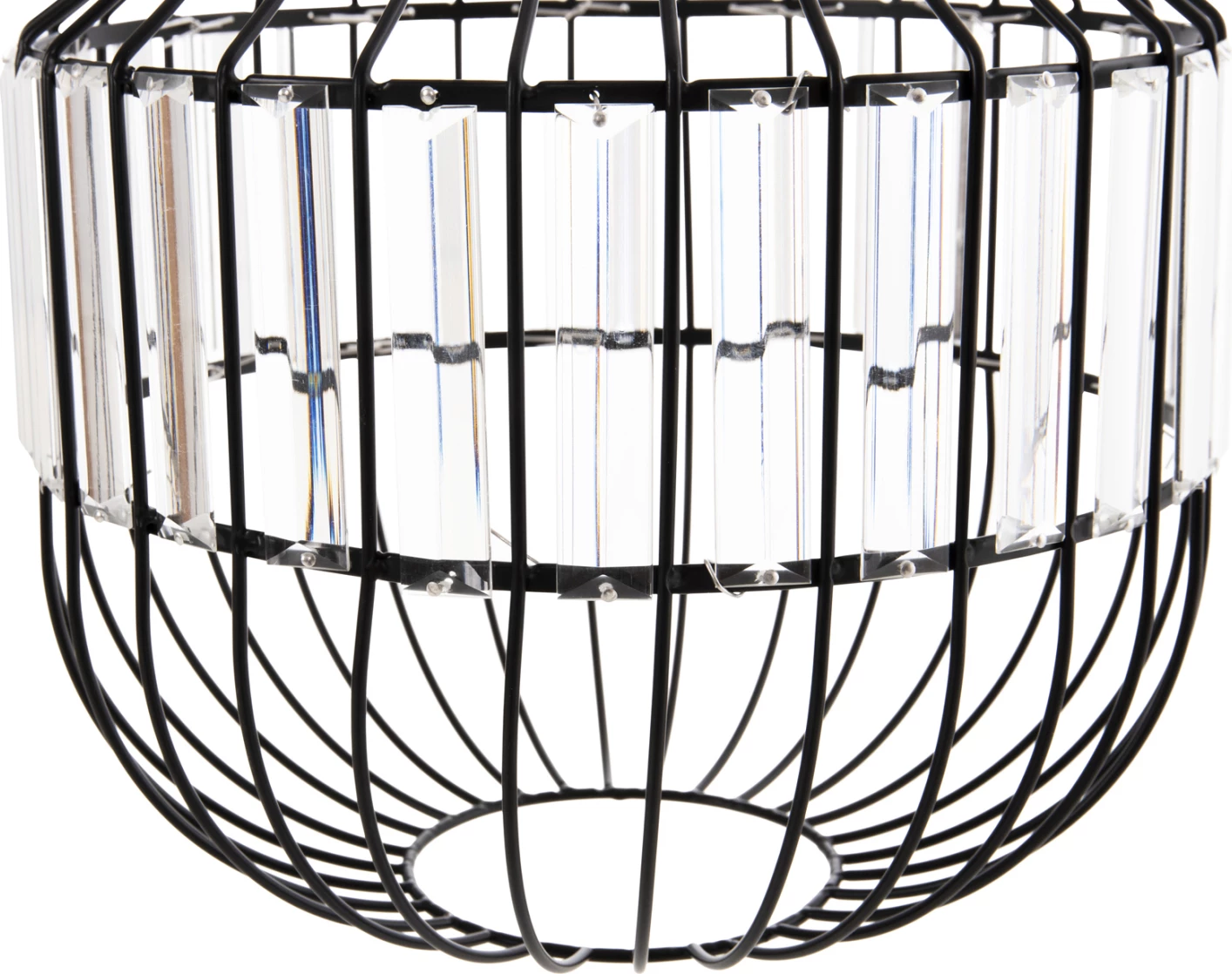 Llambë varëse tavani, metal i zi dhe qelq, FH4093, Φ29x38-137Hcm