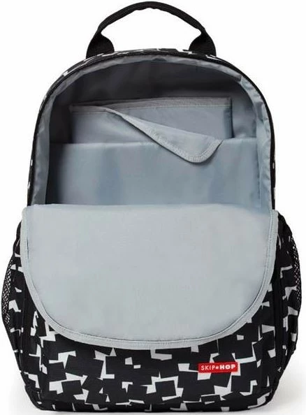 Çantë shpine Skip Hop Duo Signature Cubes, 43x33x15 cm, zi/kuqe/bardhë