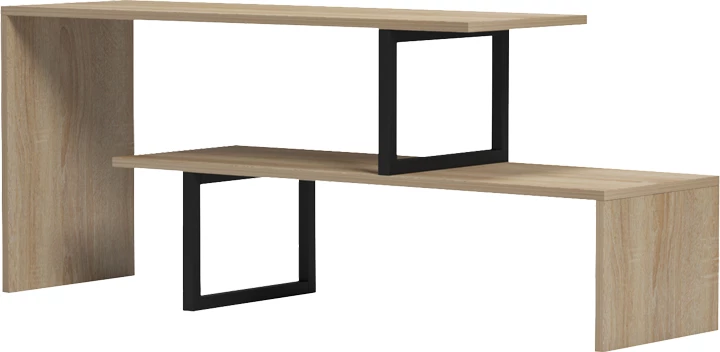 Mbajtëse TV Lilant, ngjyrë sonoma dhe këmbë metalike të zeza, 160x30x45cm